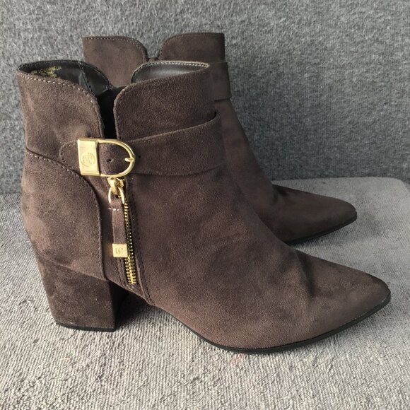 Liz Claiborne Cornelia Pointed Toe Ankle Boot Sz 10 M Chocolate Brown EUC - Picture 2 of 11